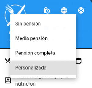 Menú de mealX: selección de la pensión